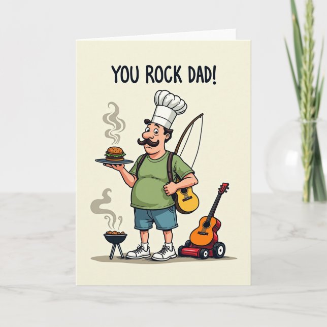Papas Chefs Rock Carte de la Fête des Pères (Devant)