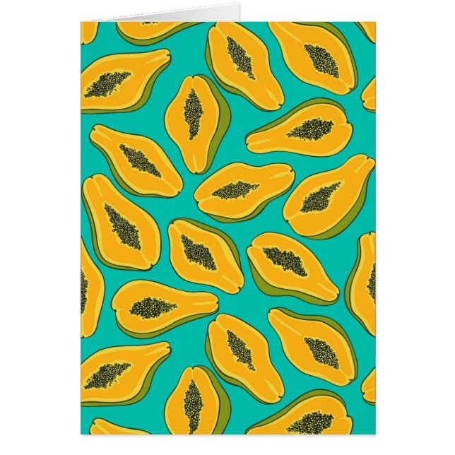 Papaya slices on turquoise (Devant)