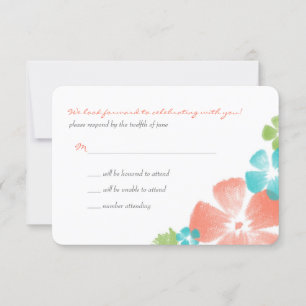 Papaye Multi Fleurs Aquarelle Mariage RSVP