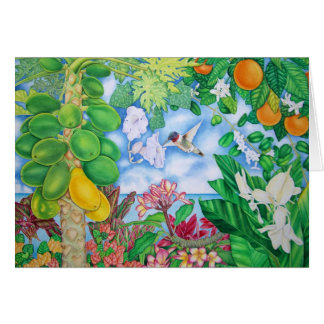 Papayes avec le colibri