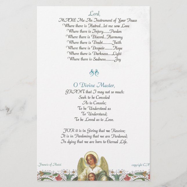 pape francis=st. francis prière simple=ange (Devant)