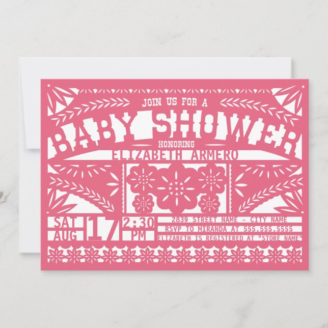 Papel Picado Baby shower Invitation (Devant)