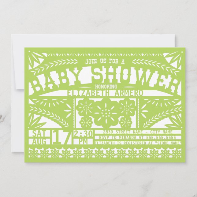 Papel Picado Baby shower Invitation (Devant)