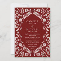 Papel Picado Bourgogne Faire-part de mariage mexic