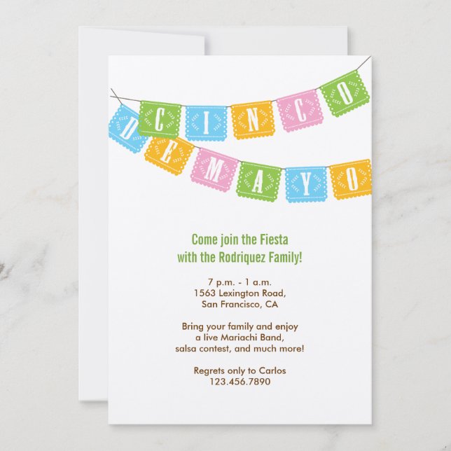 Papel Picado Cinco de Mayo Invitation (Devant)