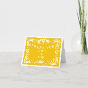 Papel picado inséparables jaune mariage Merci