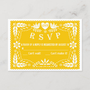 Papel picado inséparables mariage jaune réponse RS