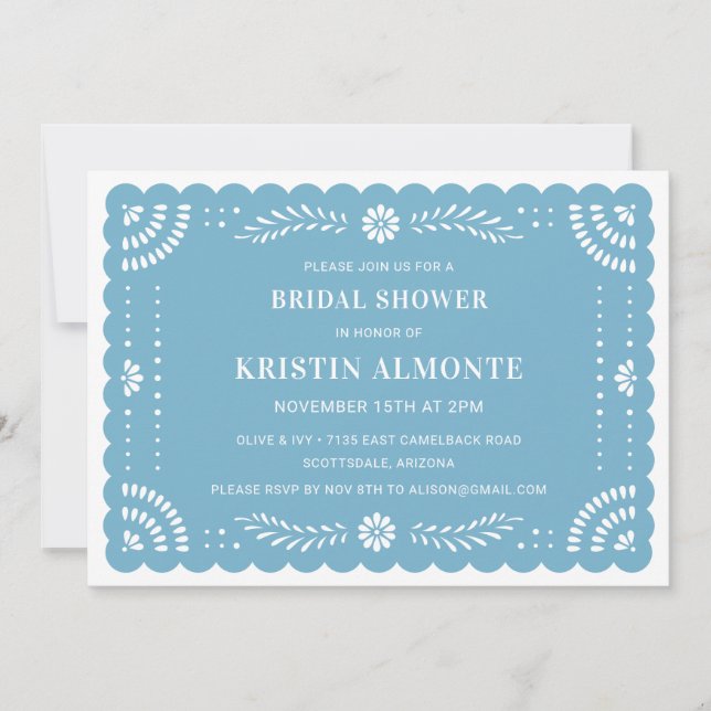 Papel Picado Invitation à la douche nuptiale mexic (Devant)