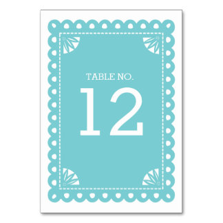 Papel Picado Numéro de table - Bleu