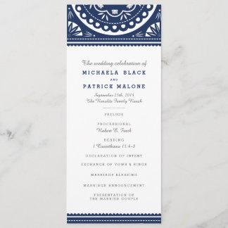 Papel Picado Programme de mariage - Marine