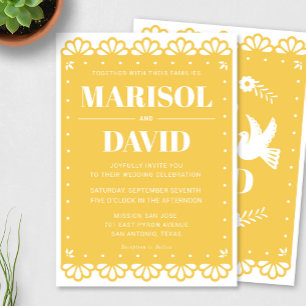 Papel Picado Style Faire-part de mariage avec colo