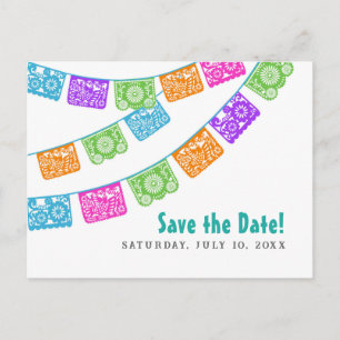 Papel Picado Wedding Enregistrer la date carte pos