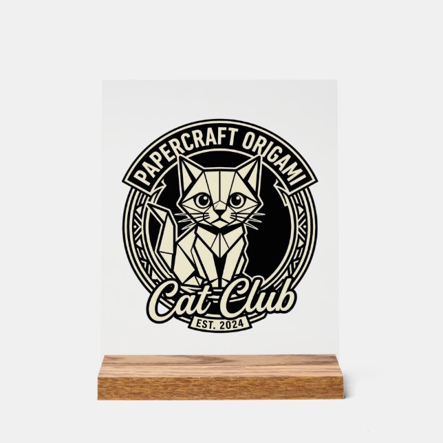 Papercraft Origami Chat Drôle Chat Graphique - Pap (Recto)