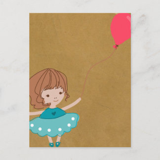 Paperfruit ballon Girl Carte postale