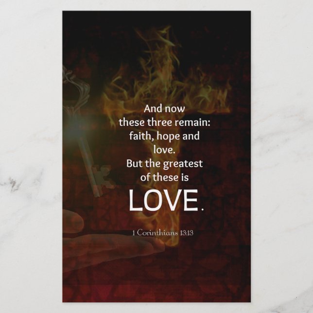 Papeterie 1 Corinthiens 13:13 Versets de la Bible Citation s (Devant)