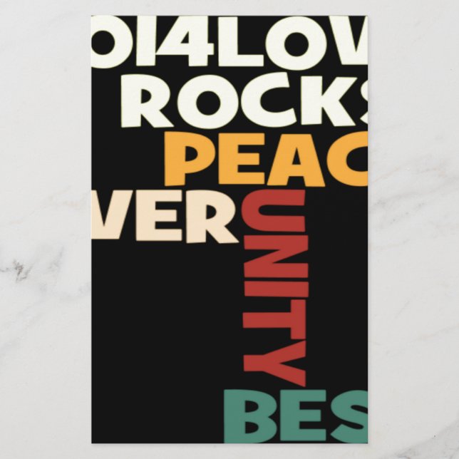 Papeterie 2014 Love Rocks Peace Art Imprimer (Devant)