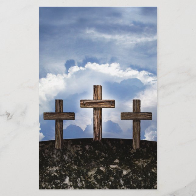 Papeterie 3 Croix robustes avec ciel (Devant)