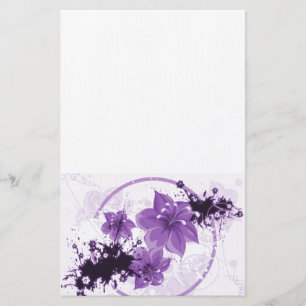 Papeterie 3 Jolies Fleurs - Violet