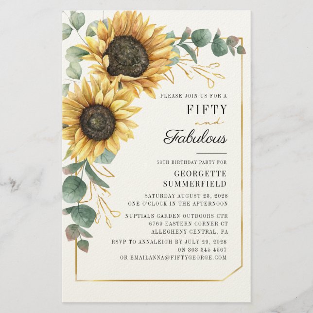 Papeterie 50 invitations d'anniversaire fabuleuses aux tourn (Devant)