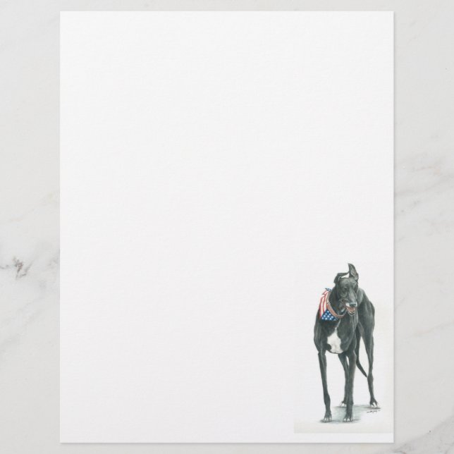 Papeterie à en-tête de lettre d'art de chien Greyh (Devant)