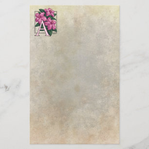 Papeterie A pour le parchemin de monogramme de fleur