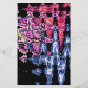 Papeterie Achempong Modern Synthwave : Abstrait Rose Bleu