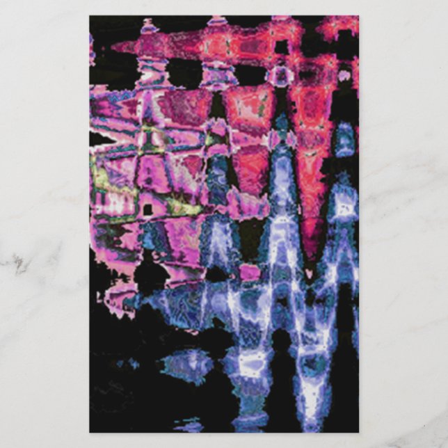 Papeterie Achempong Modern Synthwave : Abstrait Rose Bleu   (Devant)