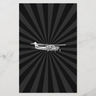 Papeterie Aéronef Cessna Silhouette Flying Black Burning