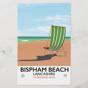 Papeterie Affiche de bord de mer du Lancashire à Bispham Bea