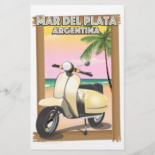 Papeterie Affiche de plage de Mar del Plata Argentina