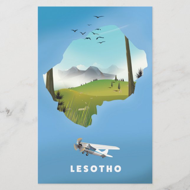Papeterie Affiche de ski en Afrique du Sud Lesotho (Devant)