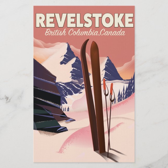 Papeterie Affiche de ski Revelstoke Colombie-Britannique, Ca (Devant)