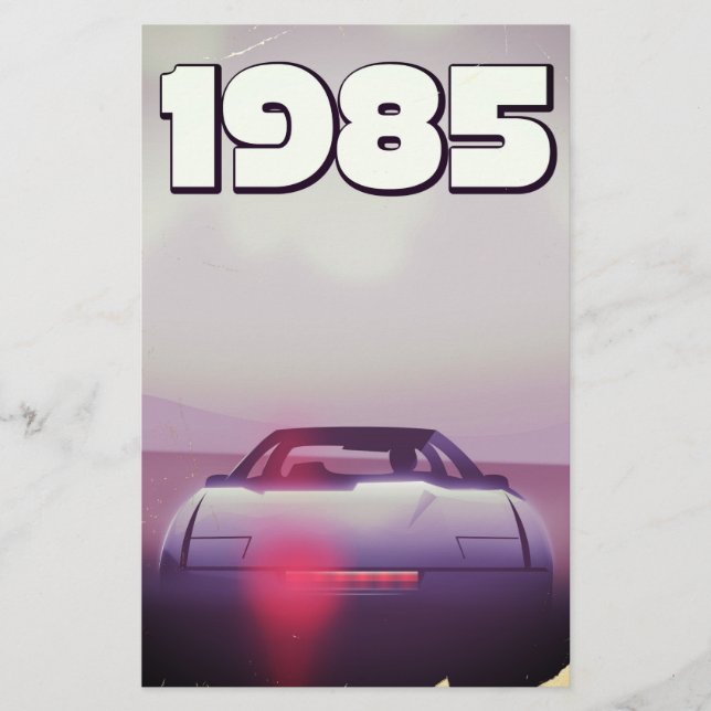 Papeterie affiche de supercar vintage 1985 (Devant)