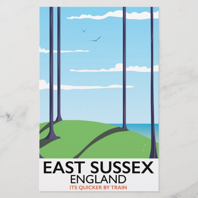 Papeterie Affiche de train de l'East Sussex, Angleterre (Devant)