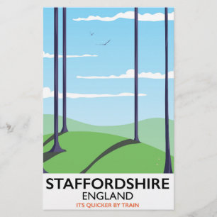 Papeterie Affiche de train Staffordshire Angleterre