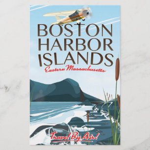 Papeterie Affiche de vol pour le port de Boston Massachusett