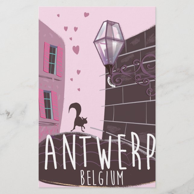 Papeterie Affiche de voyage à Anvers, Belgique (Devant)