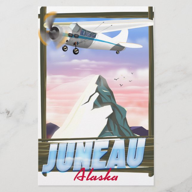 Papeterie Affiche de voyage à Juneau en Alaska (Devant)