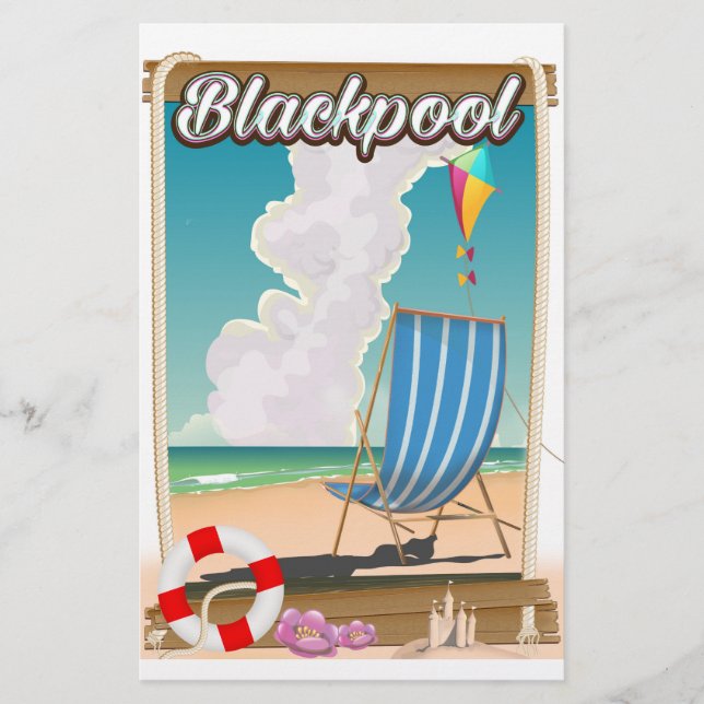 Papeterie Affiche de voyage au bord de la mer de Blackpool (Devant)