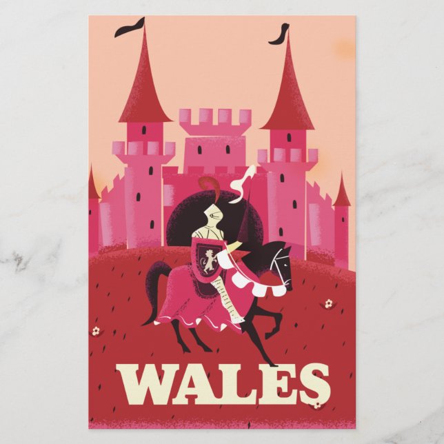 Papeterie Affiche de voyage au Pays de Galles. (Devant)