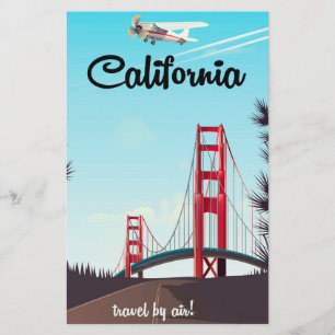 Papeterie Affiche de voyage de dessin animé de Californie