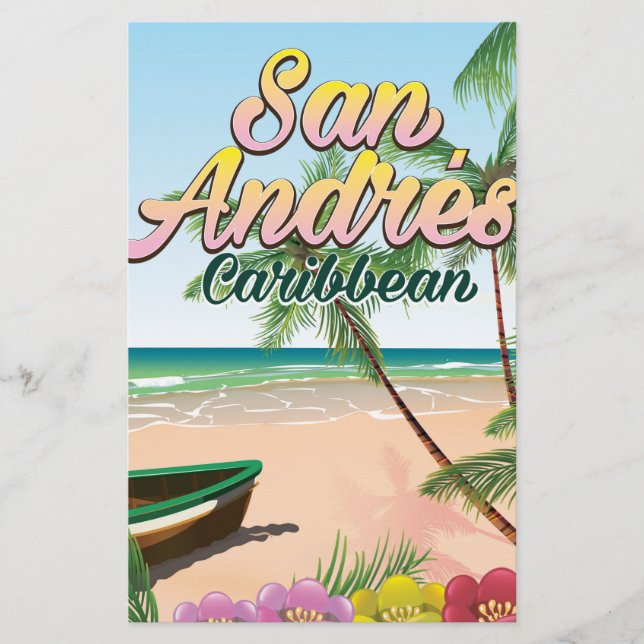 Papeterie affiche de voyage de l'île de San Andrés (Devant)