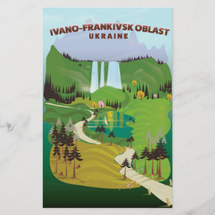 Papeterie Affiche de voyage de l'oblast d'Ukraine d'Ivano-Fr