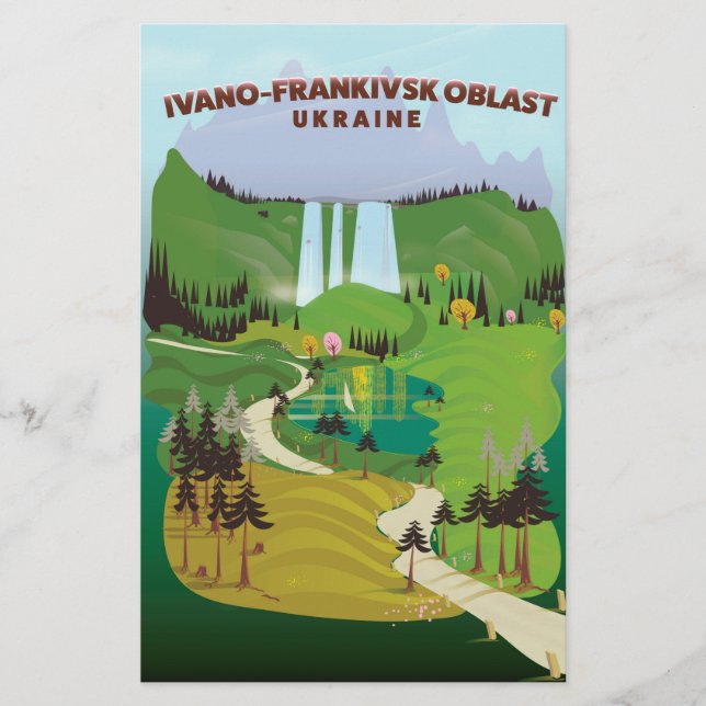 Papeterie Affiche de voyage de l'oblast d'Ukraine d'Ivano-Fr (Devant)