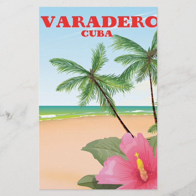 Papeterie Affiche de voyage de plage cubaine Varadero (Devant)
