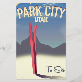 Papeterie affiche de voyage de ski du parc de l'Utah