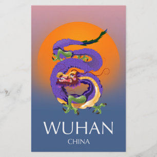 Papeterie Affiche de voyage du Dragon de Wuhan Chine