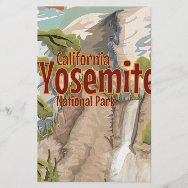 Papeterie Affiche de voyage du parc national de Yosemite (Devant)