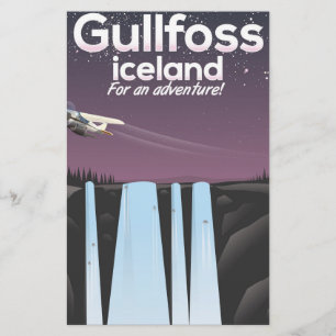 Papeterie Affiche de voyage en Islande Cascade de Gullfoss