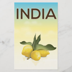 Papeterie Affiche de voyage India Lemon